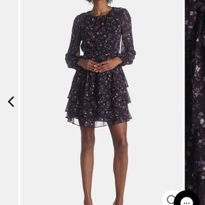 STATE brand Ruffle Detail V Neck Dress
